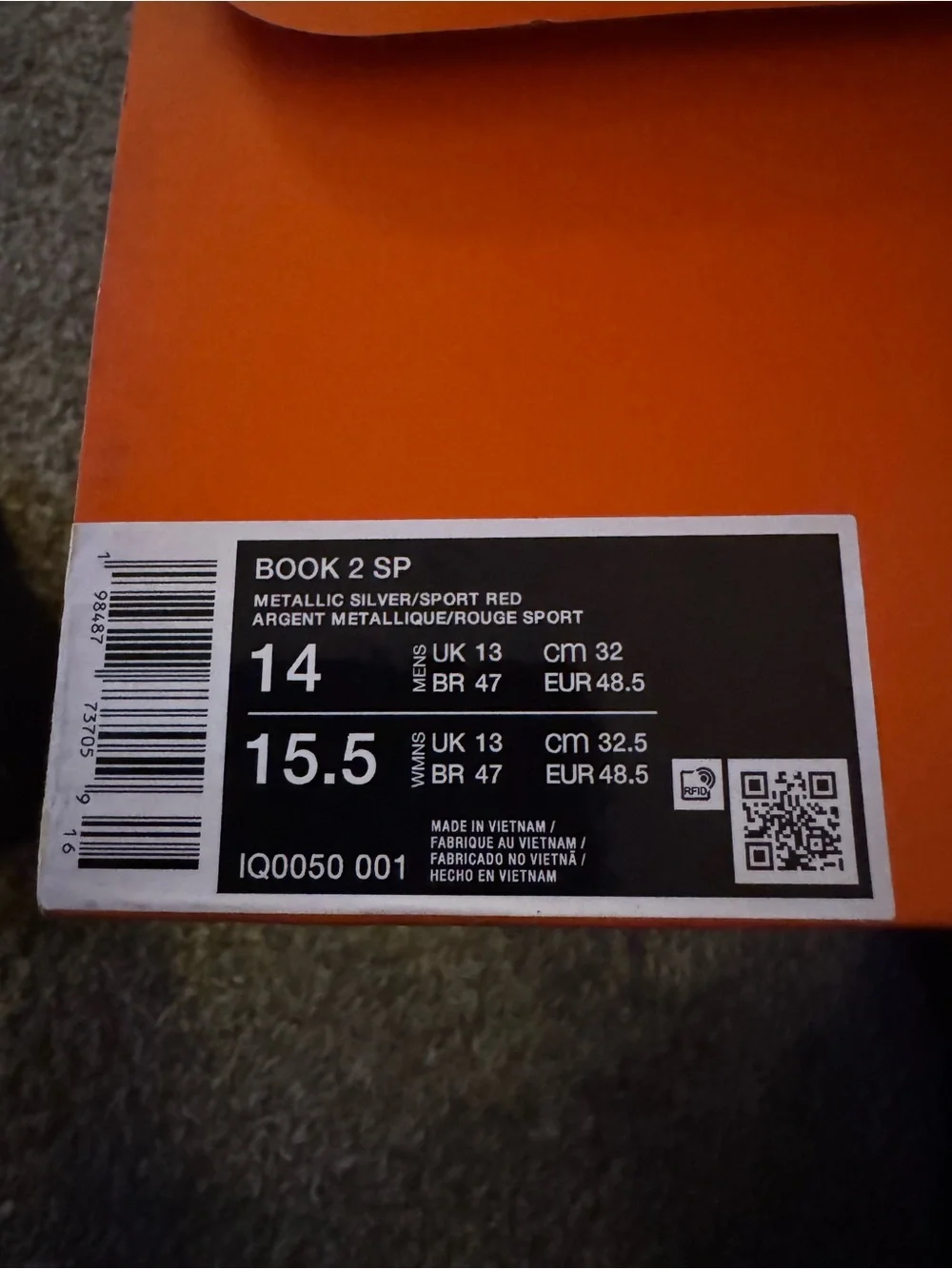 Nike D Book 2 size 14 brand new in box only tried on in house.
